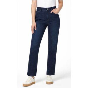 Hudson Straight Leg Jeans Women 14 Blue Dark Wash Flare Stretch Mid Rise Classic